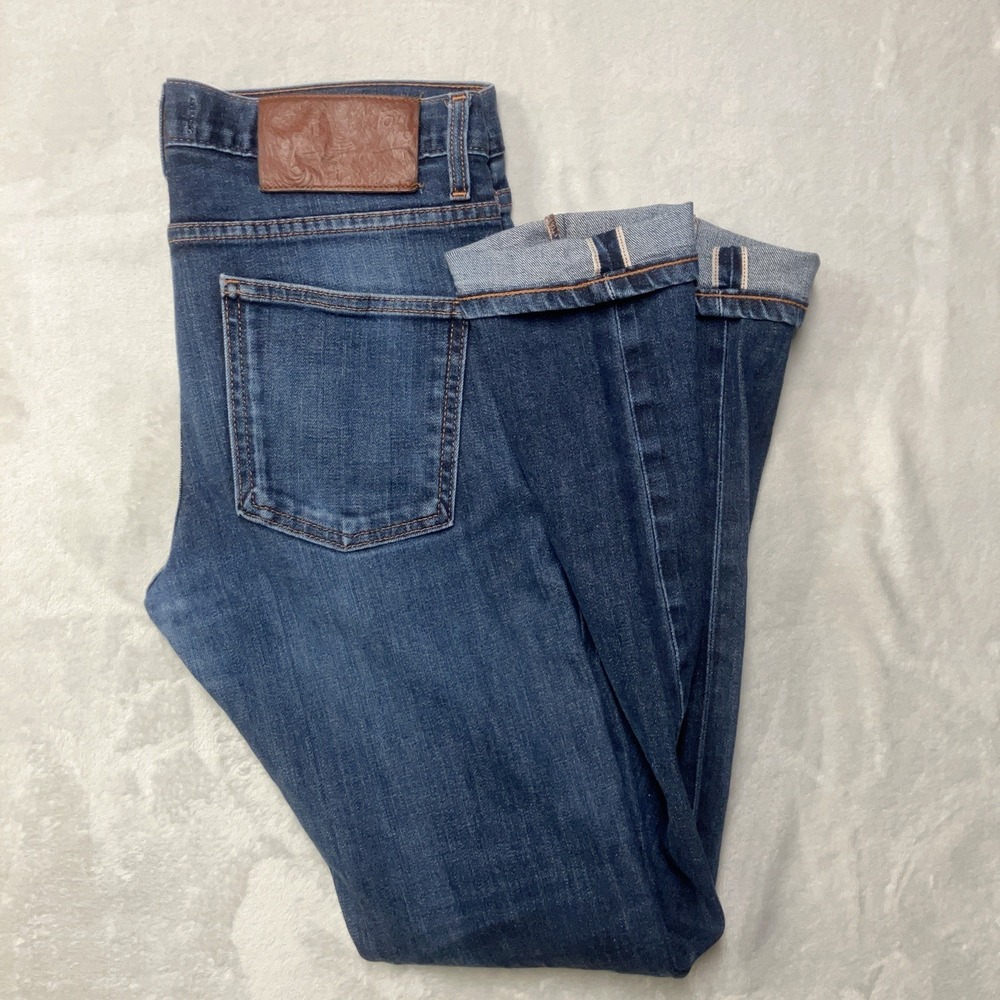 Naked‎ & Famous Jeans Men's 30 (Fit 31x32) Super Guy 11 Oz Stretch Selvedge Blue
